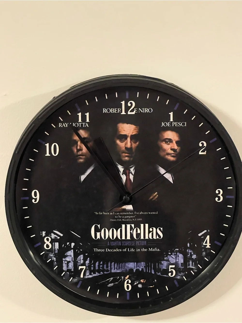 Movie-Themed Wall Clock - Black